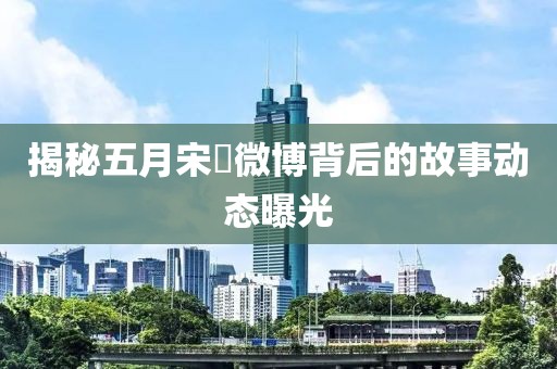 揭秘五月宋喆微博背后的故事动态曝光
