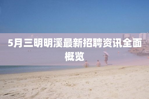 5月三明明溪最新招聘资讯全面概览