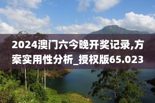2024澳门六今晚开奖记录,方案实用性分析_授权版65.023