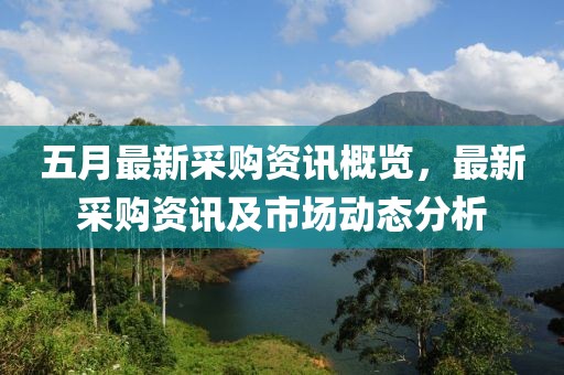 五月最新采购资讯概览，最新采购资讯及市场动态分析