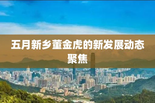 五月新乡董金虎的新发展动态聚焦