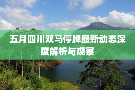 五月四川双马停牌最新动态深度解析与观察