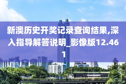 新澳历史开奖记录查询结果,深入指导解答说明_影像版12.461