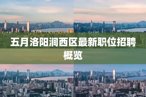 五月洛阳涧西区最新职位招聘概览