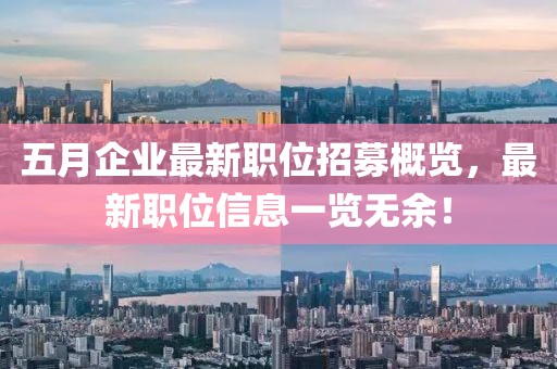 五月企业最新职位招募概览，最新职位信息一览无余！