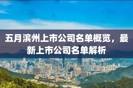 五月滨州上市公司名单概览，最新上市公司名单解析
