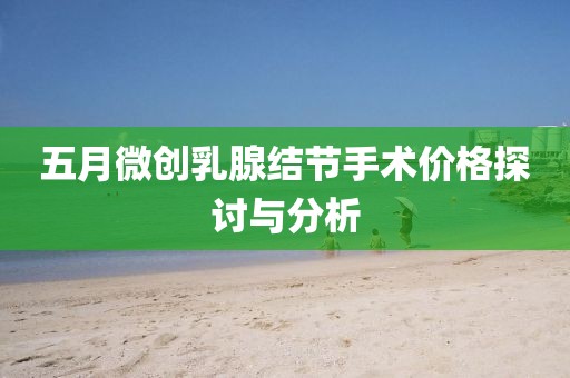 五月微创乳腺结节手术价格探讨与分析