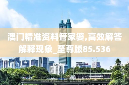 澳门精准资料管家婆,高效解答解释现象_至尊版85.536