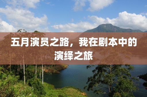 五月演员之路，我在剧本中的演绎之旅