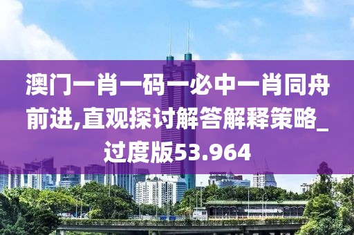 澳门一肖一码一必中一肖同舟前进,直观探讨解答解释策略_过度版53.964
