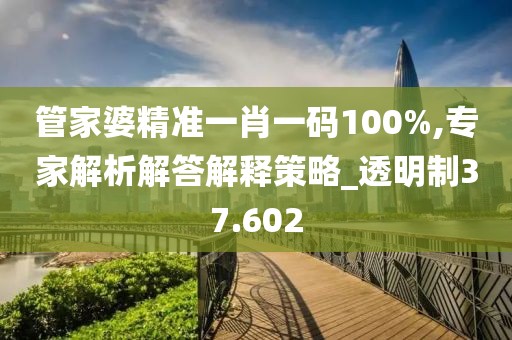 管家婆精准一肖一码100%,专家解析解答解释策略_透明制37.602