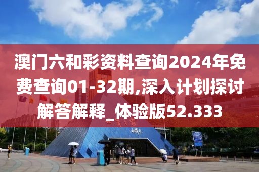 澳门六和彩资料查询2024年免费查询01-32期,深入计划探讨解答解释_体验版52.333