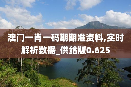 澳门一肖一码期期准资料,实时解析数据_供给版0.625
