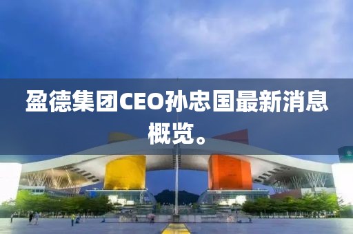 盈德集团CEO孙忠国最新消息概览。