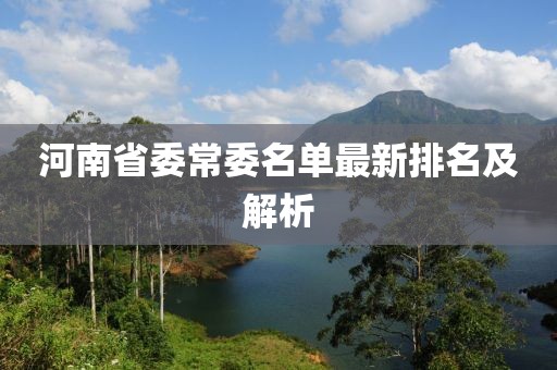 河南省委常委名单最新排名及解析