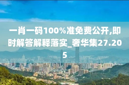 一肖一码100%准免费公开,即时解答解释落实_奢华集27.205