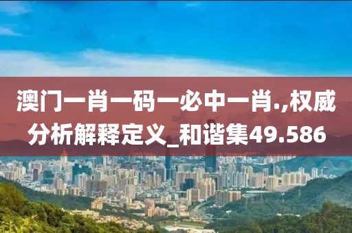 澳门一肖一码一必中一肖.,权威分析解释定义_和谐集49.586