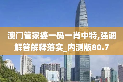 澳门管家婆一码一肖中特,强调解答解释落实_内测版80.7