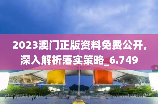 2023澳门正版资料免费公开,深入解析落实策略_6.749