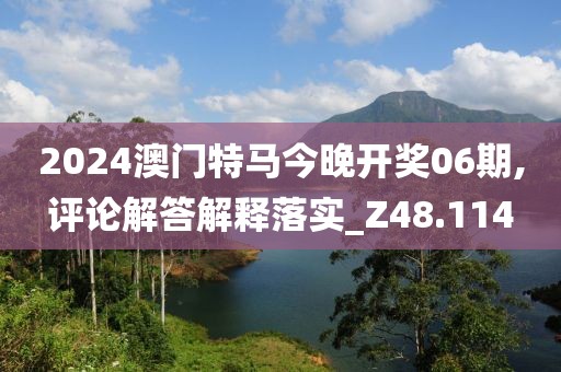 2024澳门特马今晚开奖06期,评论解答解释落实_Z48.114