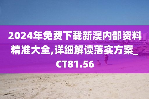 2024年免费下载新澳内部资料精准大全,详细解读落实方案_CT81.56