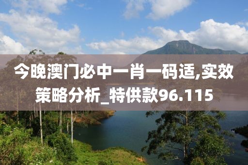 今晚澳门必中一肖一码适,实效策略分析_特供款96.115