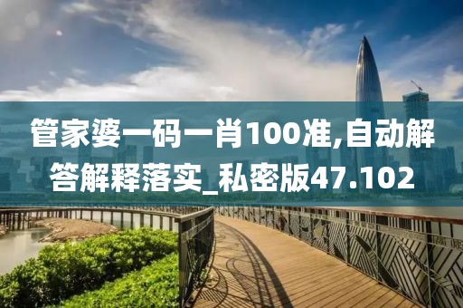 管家婆一码一肖100准,自动解答解释落实_私密版47.102