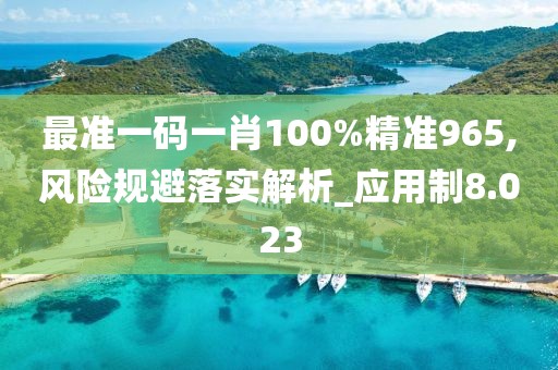 最准一码一肖100%精准965,风险规避落实解析_应用制8.023