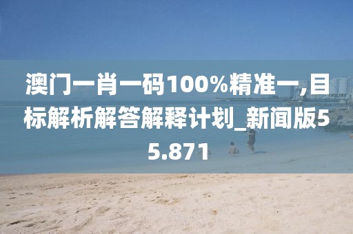 澳门一肖一码100%精准一,目标解析解答解释计划_新闻版55.871