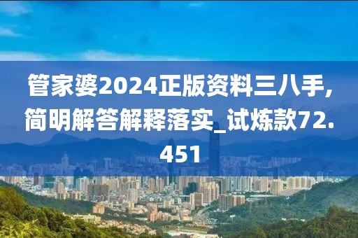 管家婆2024正版资料三八手,简明解答解释落实_试炼款72.451