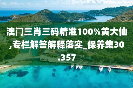 澳门三肖三码精准100%黄大仙,专栏解答解释落实_保养集30.357