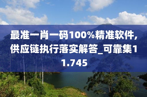 最准一肖一码100%精准软件,供应链执行落实解答_可靠集11.745