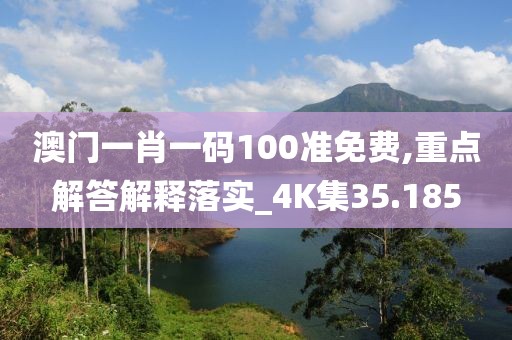 澳门一肖一码100准免费,重点解答解释落实_4K集35.185