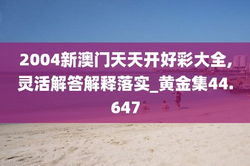 2004新澳门天天开好彩大全,灵活解答解释落实_黄金集44.647