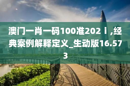 澳门一肖一码100准202ⅰ,经典案例解释定义_生动版16.573