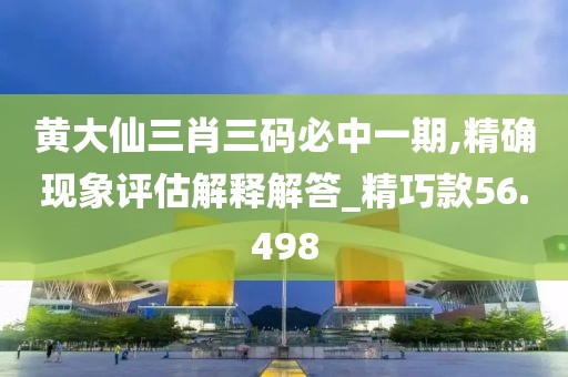 黄大仙三肖三码必中一期,精确现象评估解释解答_精巧款56.498