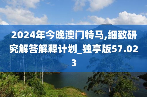 2024年今晚澳门特马,细致研究解答解释计划_独享版57.023