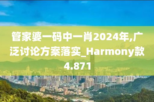 管家婆一码中一肖2024年,广泛讨论方案落实_Harmony款4.871