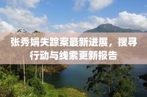 张秀娟失踪案最新进展，搜寻行动与线索更新报告