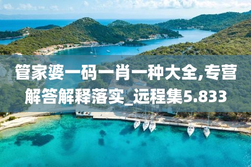 管家婆一码一肖一种大全,专营解答解释落实_远程集5.833