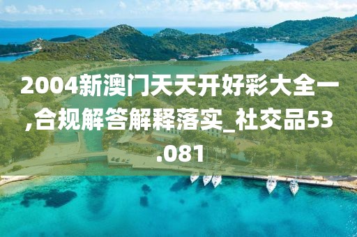2004新澳门天天开好彩大全一,合规解答解释落实_社交品53.081