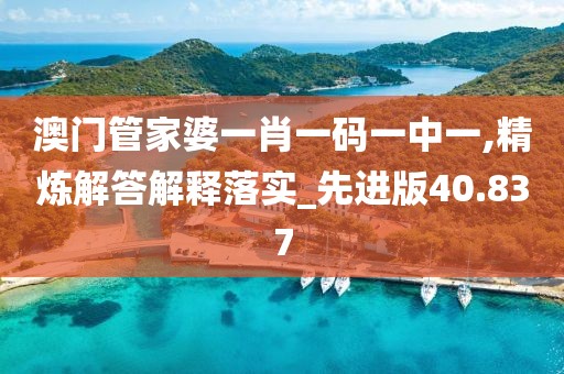 澳门管家婆一肖一码一中一,精炼解答解释落实_先进版40.837