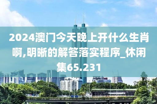 2024澳门今天晚上开什么生肖啊,明晰的解答落实程序_休闲集65.231