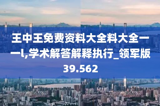 王中王免费资料大全料大全一一l,学术解答解释执行_领军版39.562