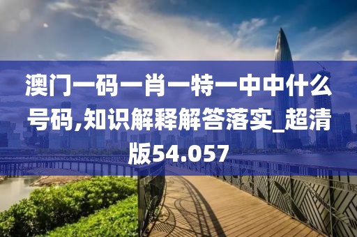 澳门一码一肖一特一中中什么号码,知识解释解答落实_超清版54.057