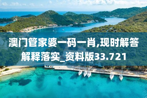 澳门管家婆一码一肖,现时解答解释落实_资料版33.721
