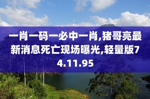 一肖一码一必中一肖,猪哥亮最新消息死亡现场曝光,轻量版74.11.95