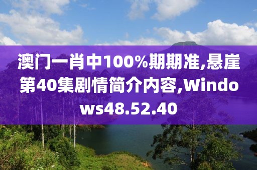 澳门一肖中100%期期准,悬崖第40集剧情简介内容,Windows48.52.40
