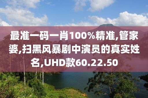 最准一码一肖100%精准,管家婆,扫黑风暴剧中演员的真实姓名,UHD款60.22.50