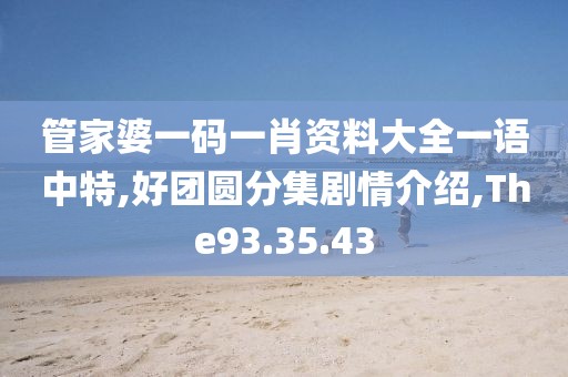 管家婆一码一肖资料大全一语中特,好团圆分集剧情介绍,The93.35.43